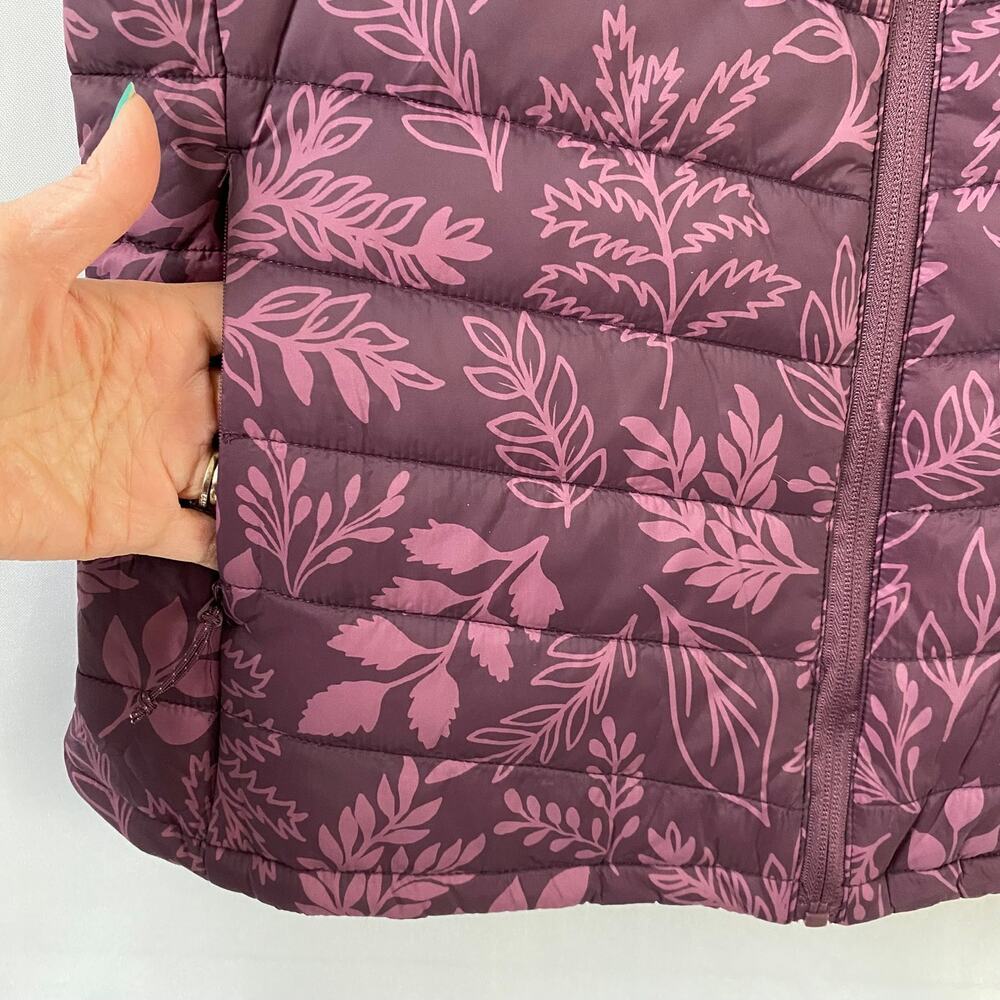 Eddie Bauer Alpine Puffer Vest Women S Wine Leaf Cottagecore Water Repellent NWT - Picture 4 of 14